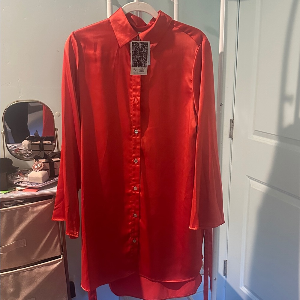 Elegant Red/Orange Women's Blouse